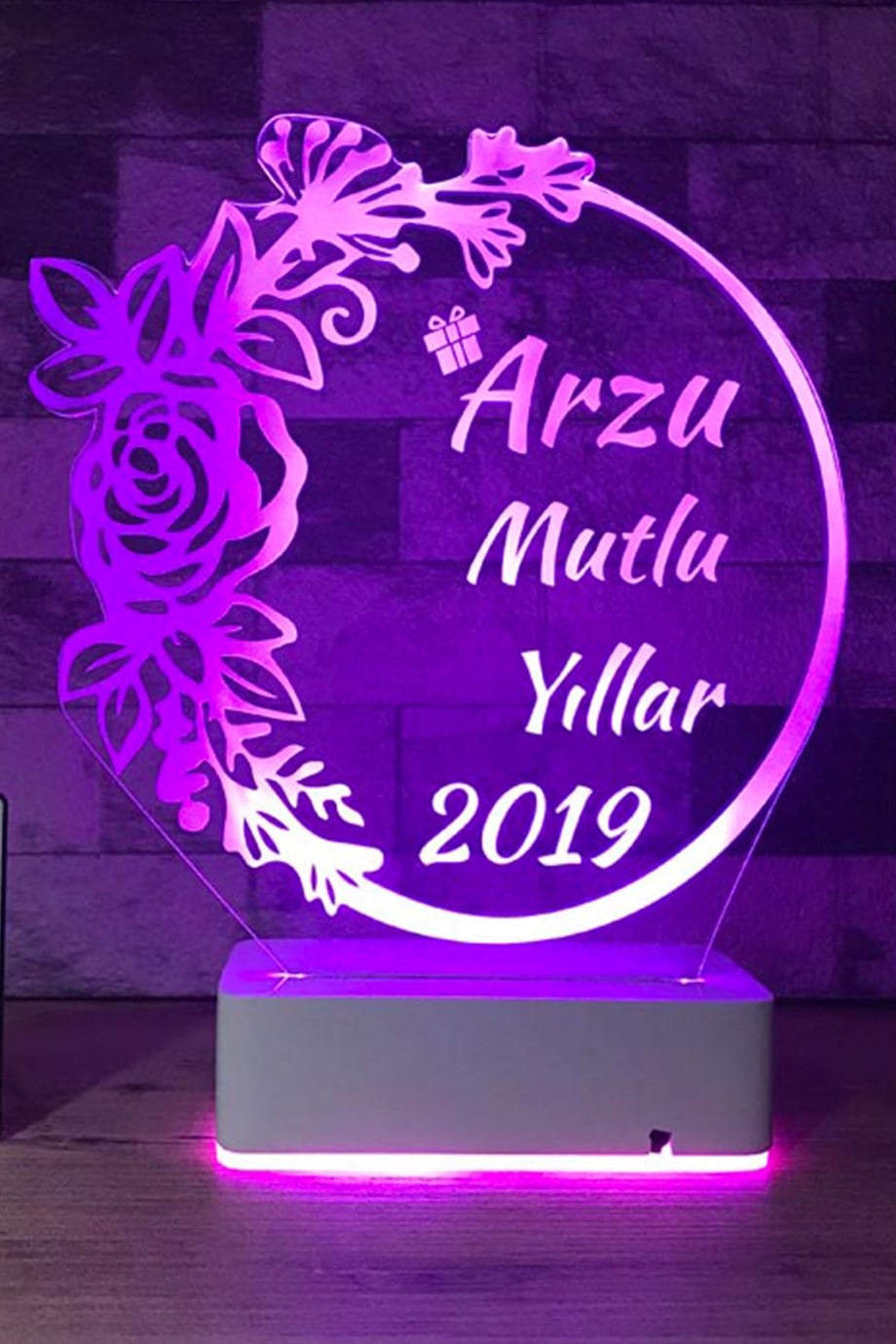 Kişiye Özel Hediyesi  3D 16 Renk Dekoratif Led Lamba