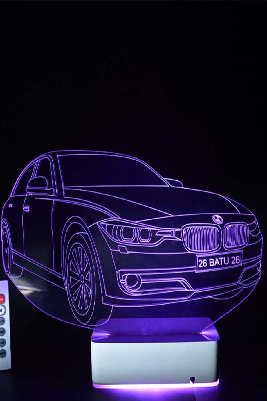 Kişiye Özel Plakalı Araba 3D Led Lamba