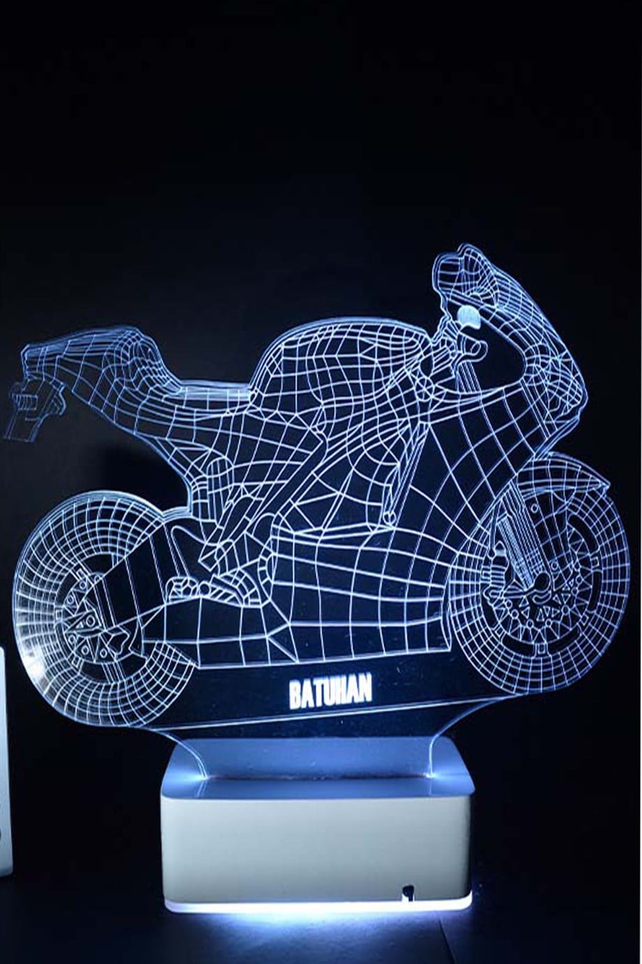 Kişiye Özel Yarış Motoru 3D Led Lamba