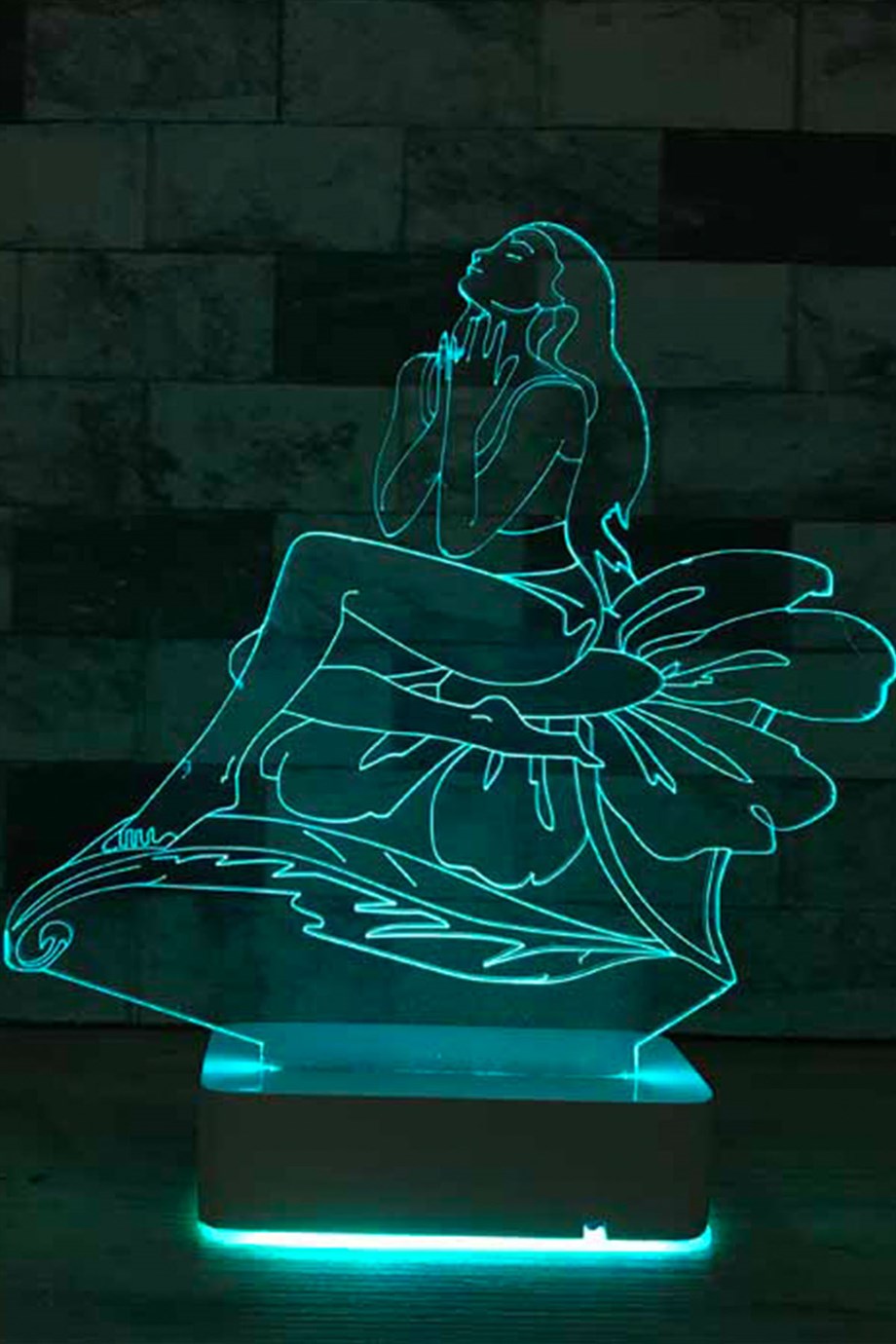 Özel Tasarım Deniz Kızı 3D 16 Renk Dekoratif Led Lamba