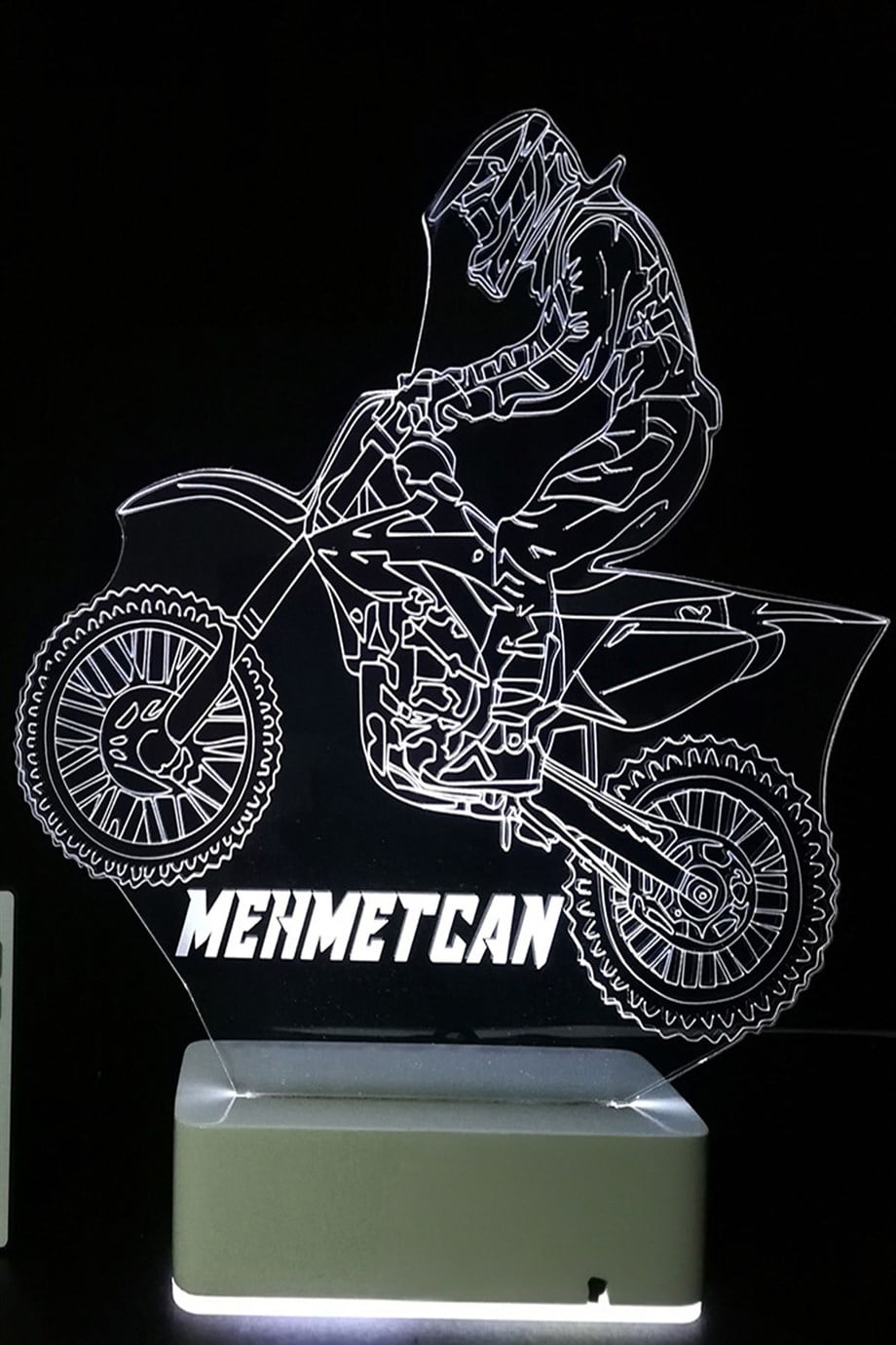 Sporculara Özel 3D Motocross 16 Renk Dekoratif Led Lamba