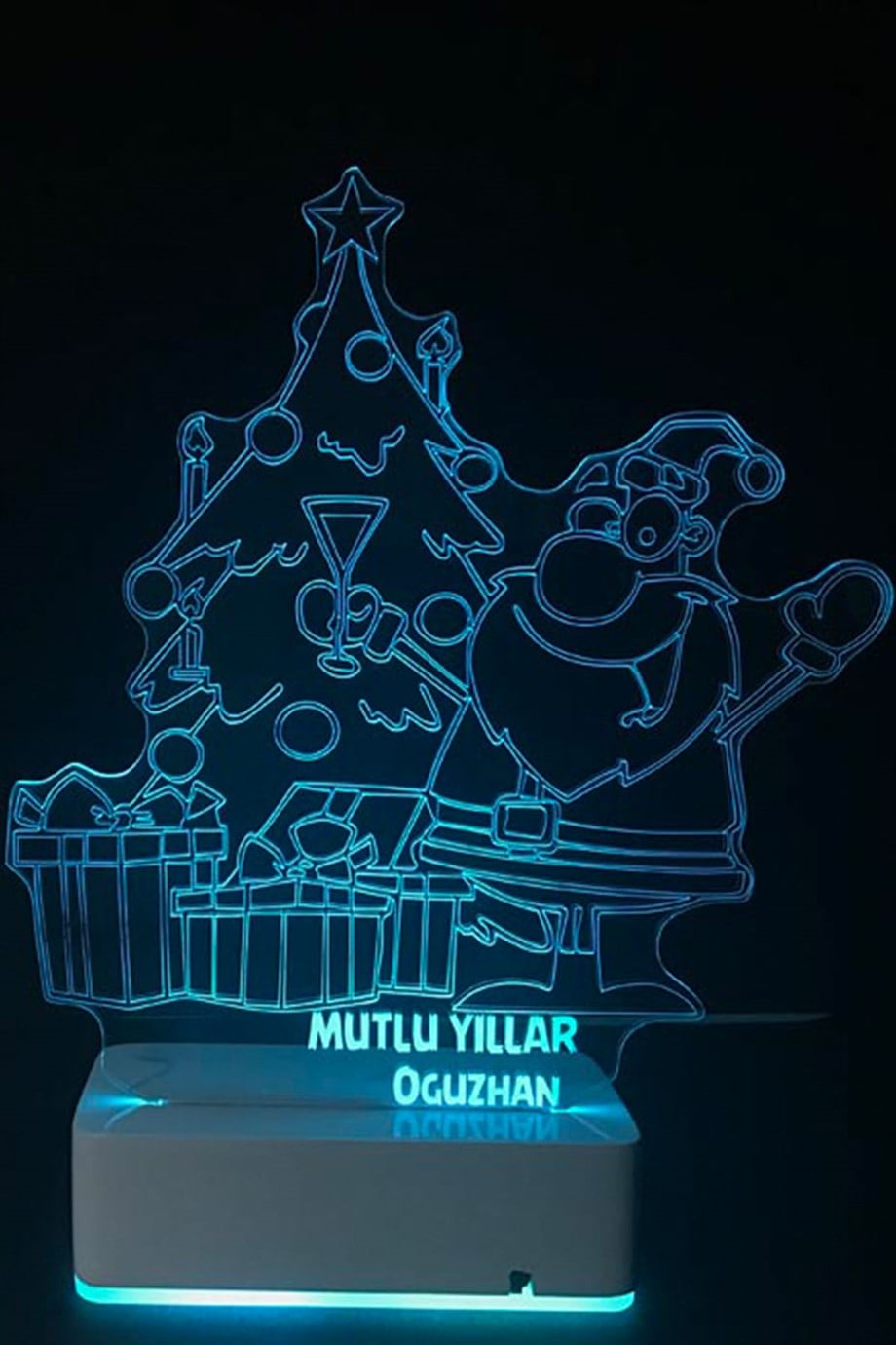 Yılbaşı Hediyesi Noel Baba Dekoratif Gece Lambası 3D 16 Renk