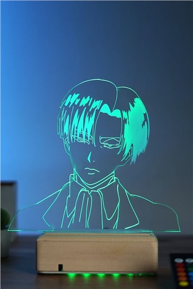 Attack On Titan Levi Ackerman 16 Renk Anime Gece Lambası