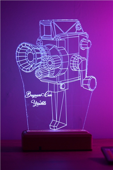Sinema Özel Hediyelik 3D Kamera Masaüstü 16 Renk Dekoratif Gece Led Lamba