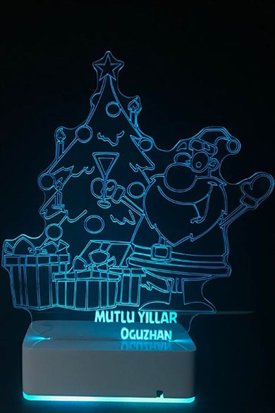 Yılbaşı Hediyesi Noel Baba Dekoratif Gece Lambası 3D 16 Renk