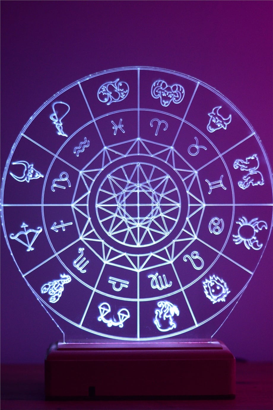 3D Astroloji Burçlar 16 Renk Gece Lambası