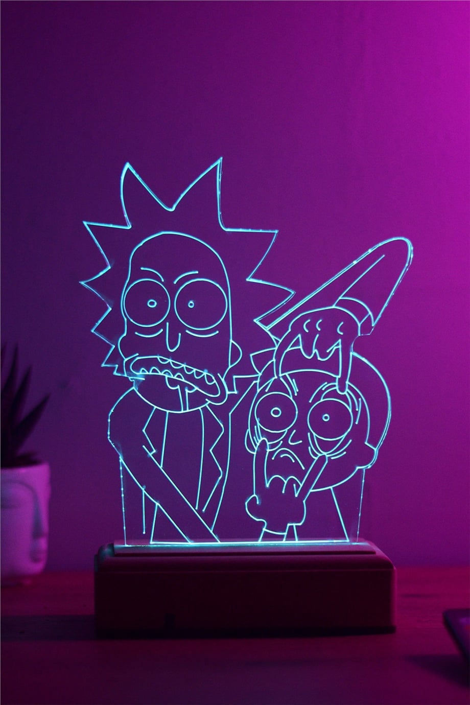 3d Rick And Morty 16 Renk Masa Lambası