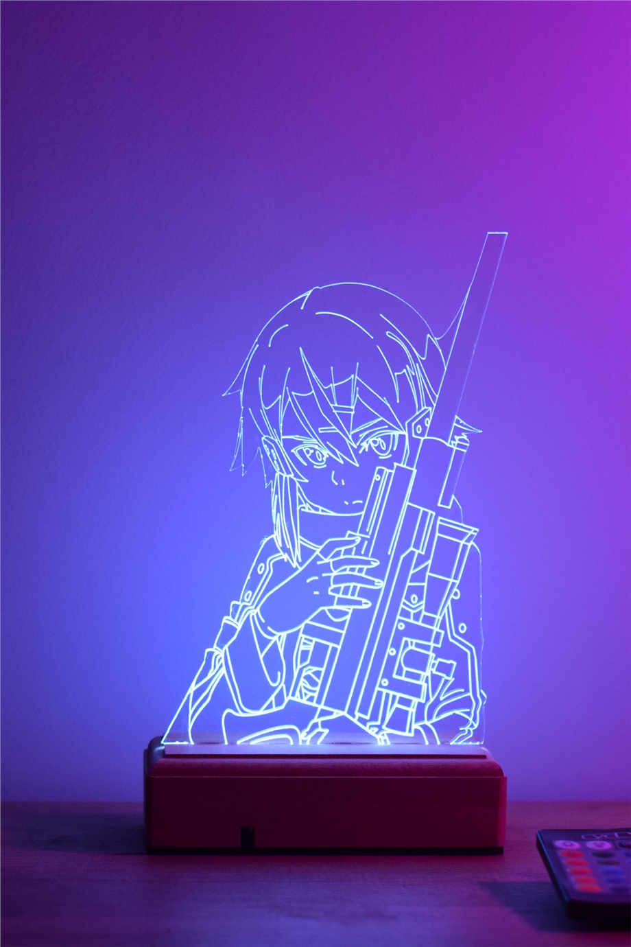Asada Shino Sword Art Online 16 Renk Kumandalı Anime Gece Lambası