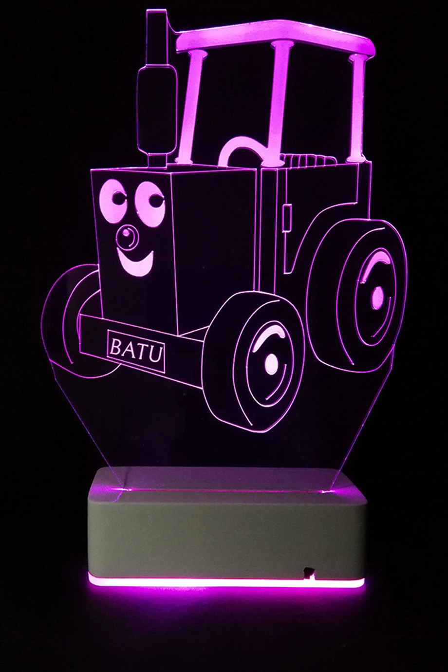 Çocuklara Özel Hediye 3D Sevimli Traktör Led Dekoratif Lamba