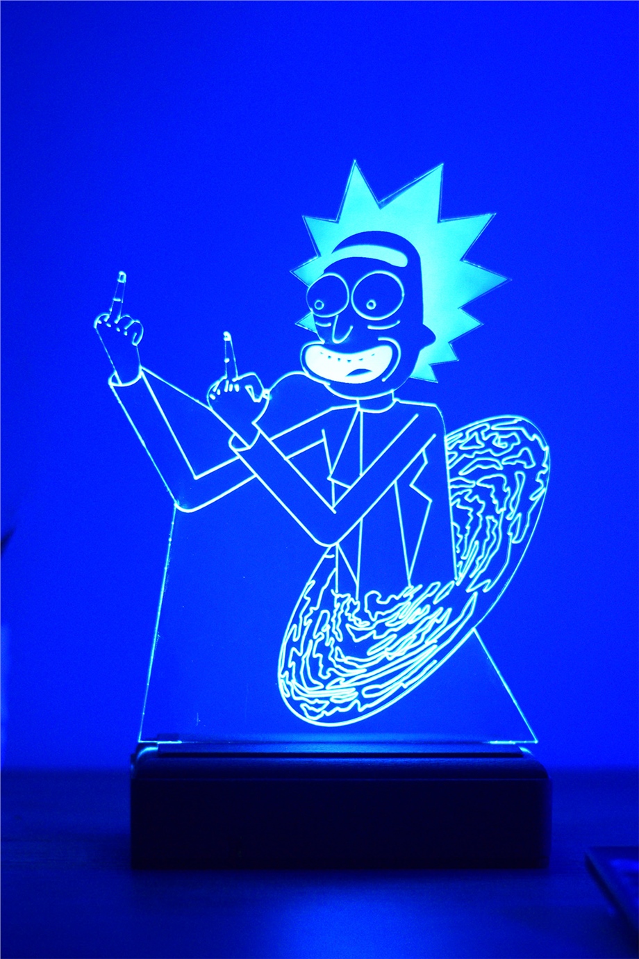 Rick And Morty Rick Sanchez 16 Renkli Kumandalı Gece Lambası