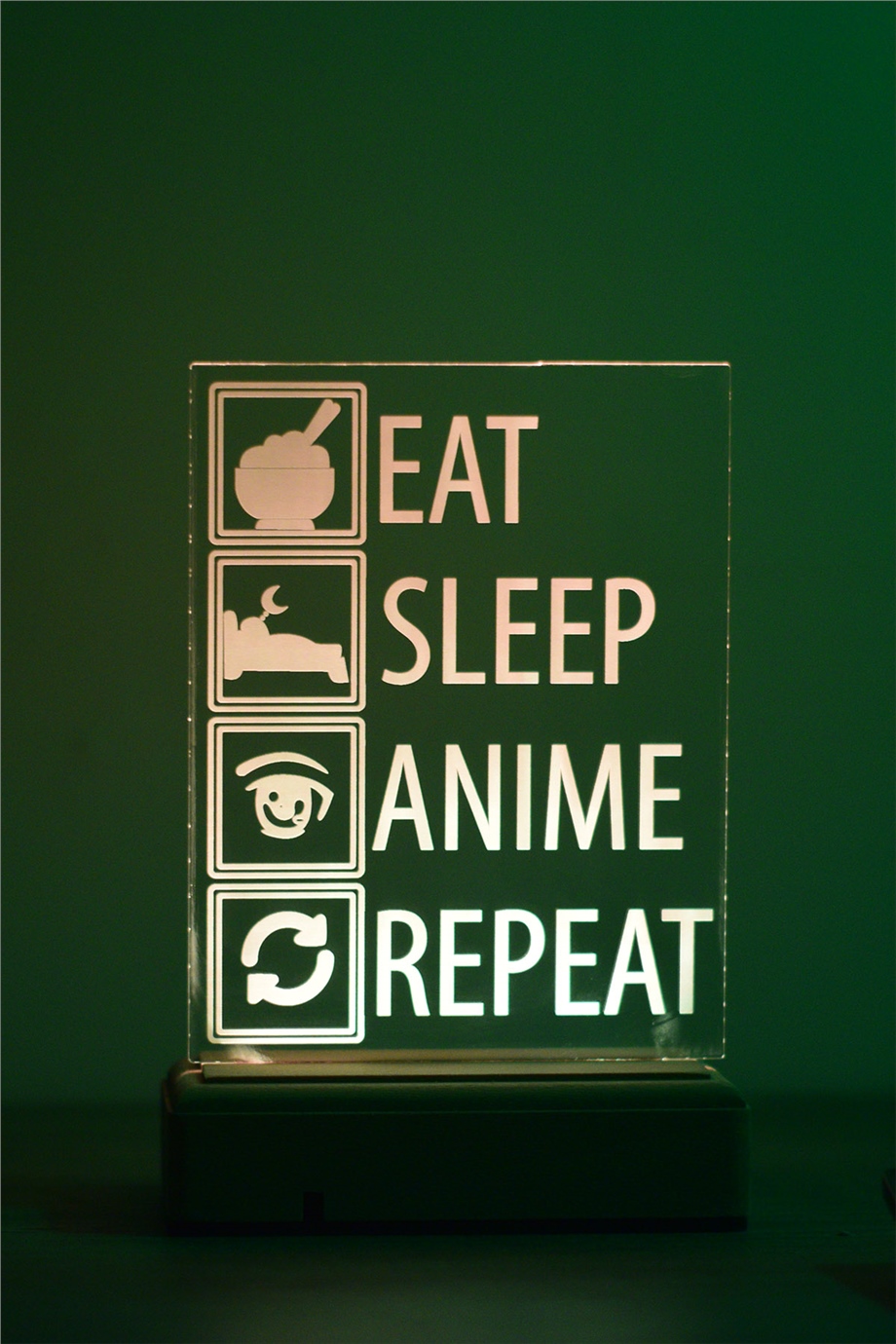 Eat-Sleep-Anime 16 Renk Anime Gece Lambası