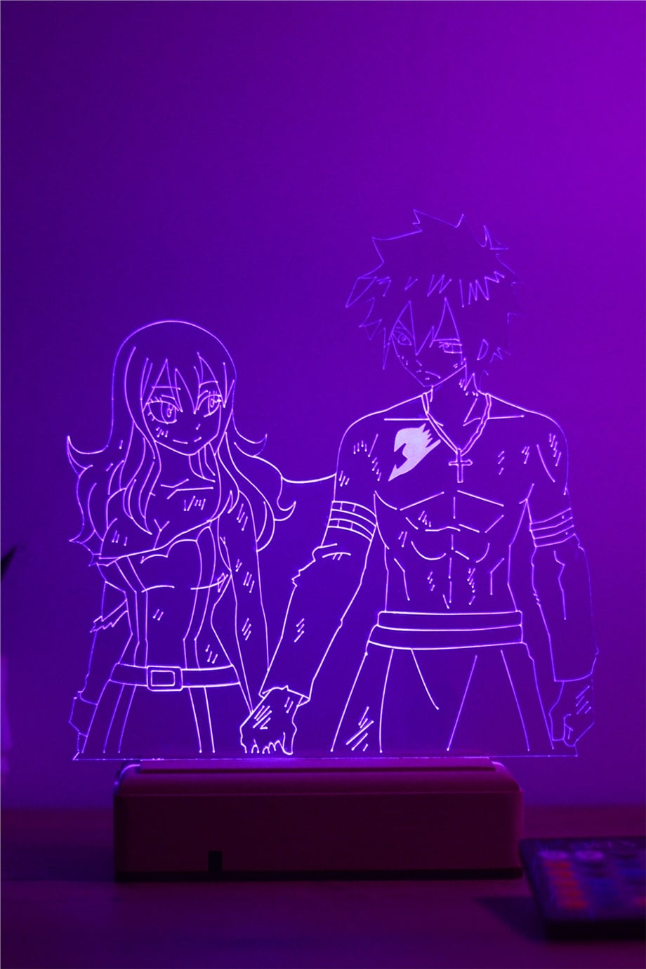 Fairy Tail Gray - Juvia Gruvia 16 Renkli Kumandalı Anime Gece Lambası