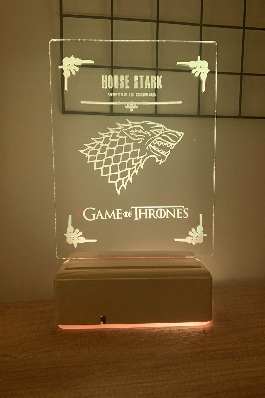 Game Of Thrones House Stark 16 Renk Gece Lambası