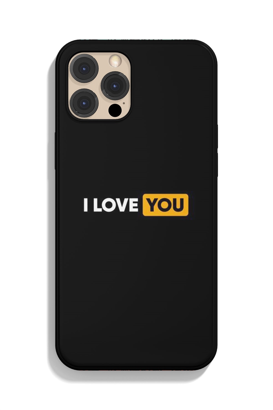 I Love You Siyah Silikon Baskılı Telefon Kılıfı