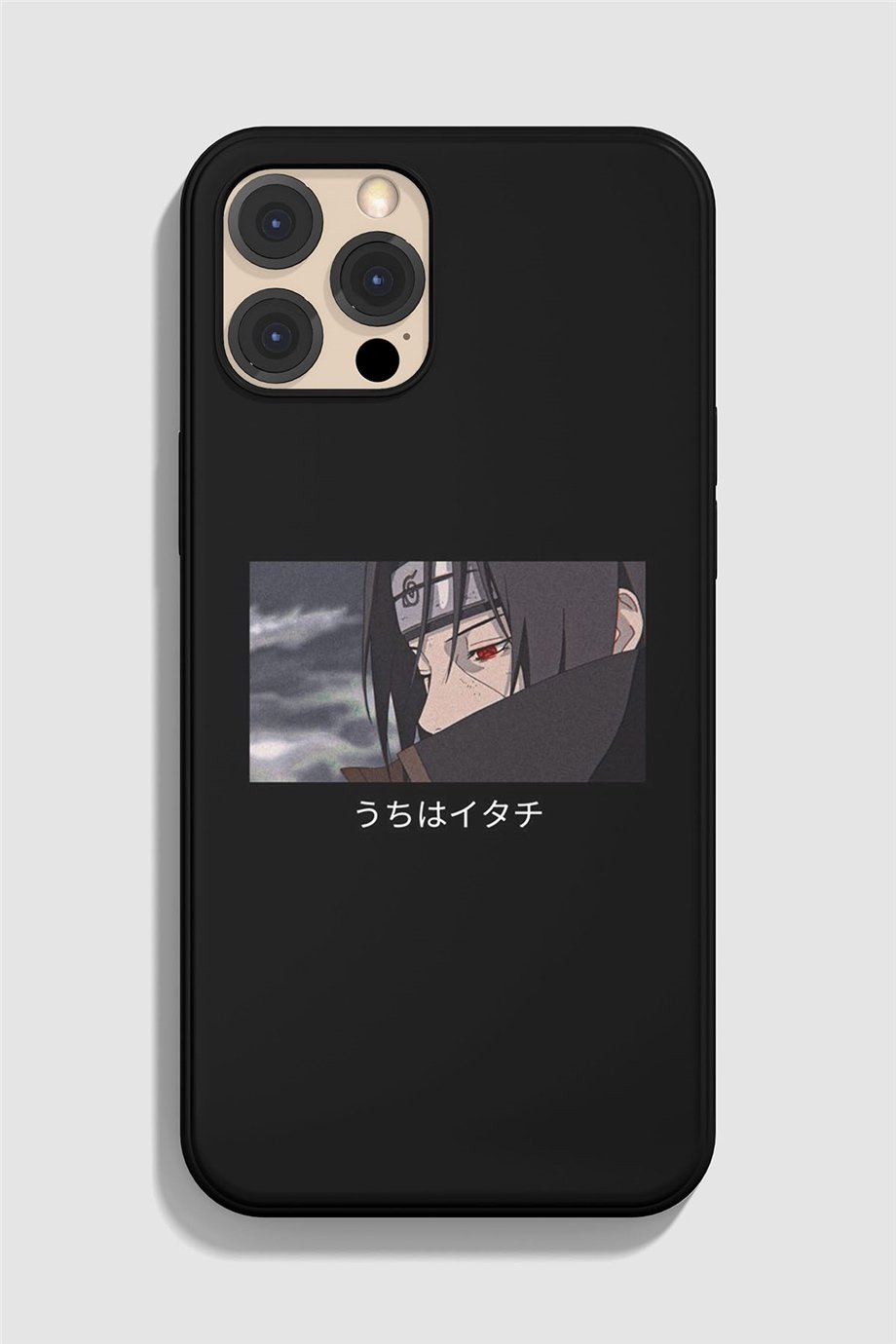 İtachi Uchiha Naruto Siyah Silikon Baskılı Anime Telefon Kılıfı