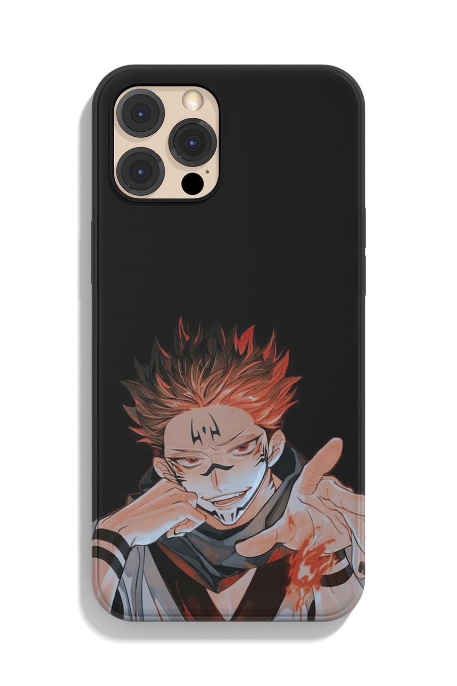 Jujutsu Kaisen Sukuna Siyah Silikon Baskılı Anime Telefon Kılıfı