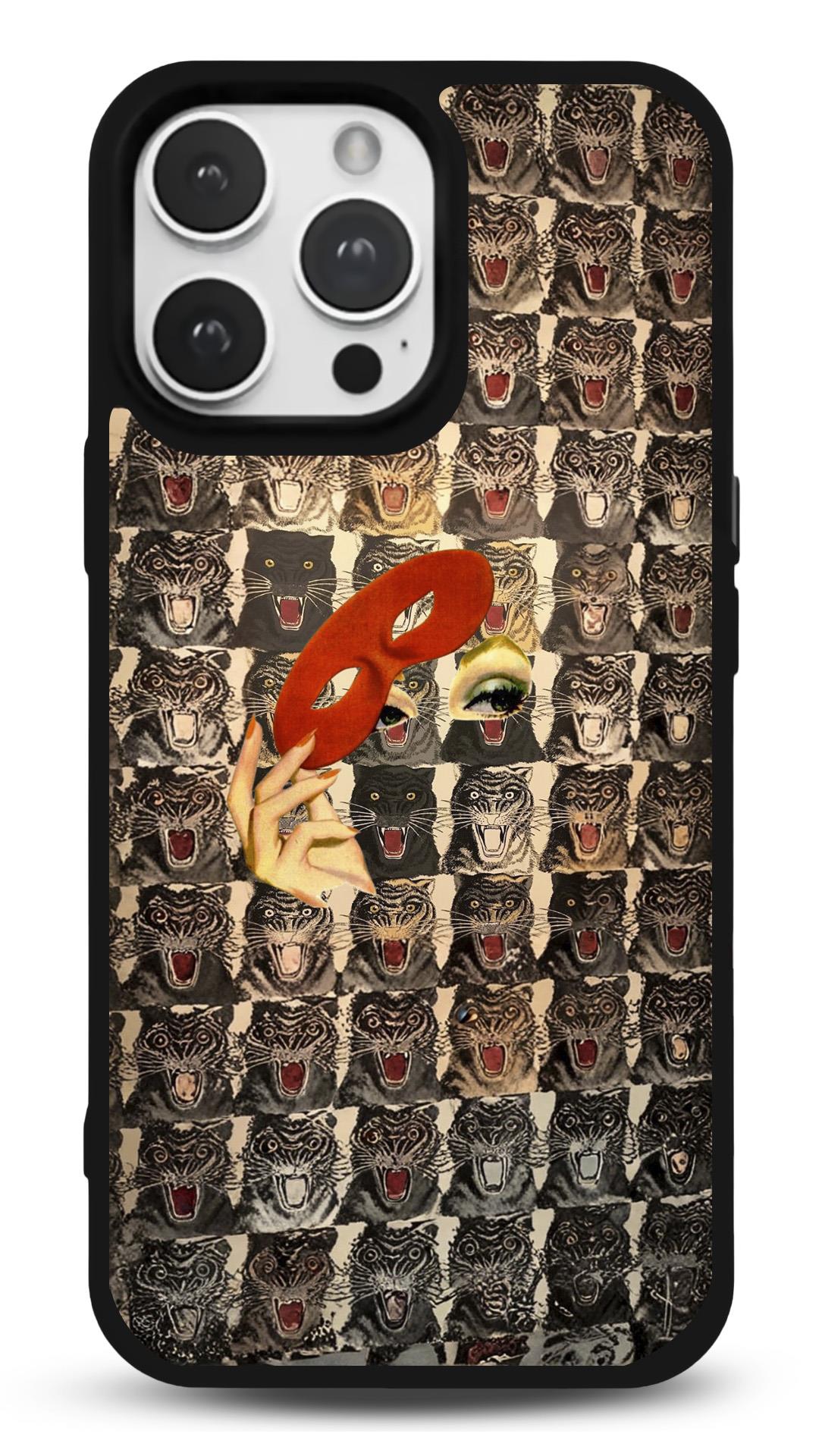 Kediler Ve Maske Parlak Glossy Telefon Kılıfı