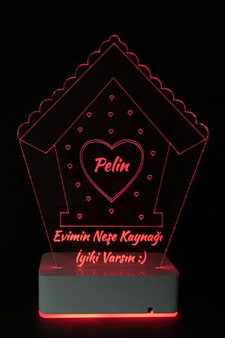 Kişiye Özel 3D Aşk Yuvası 16 Renk Dekoratif Led Lamba