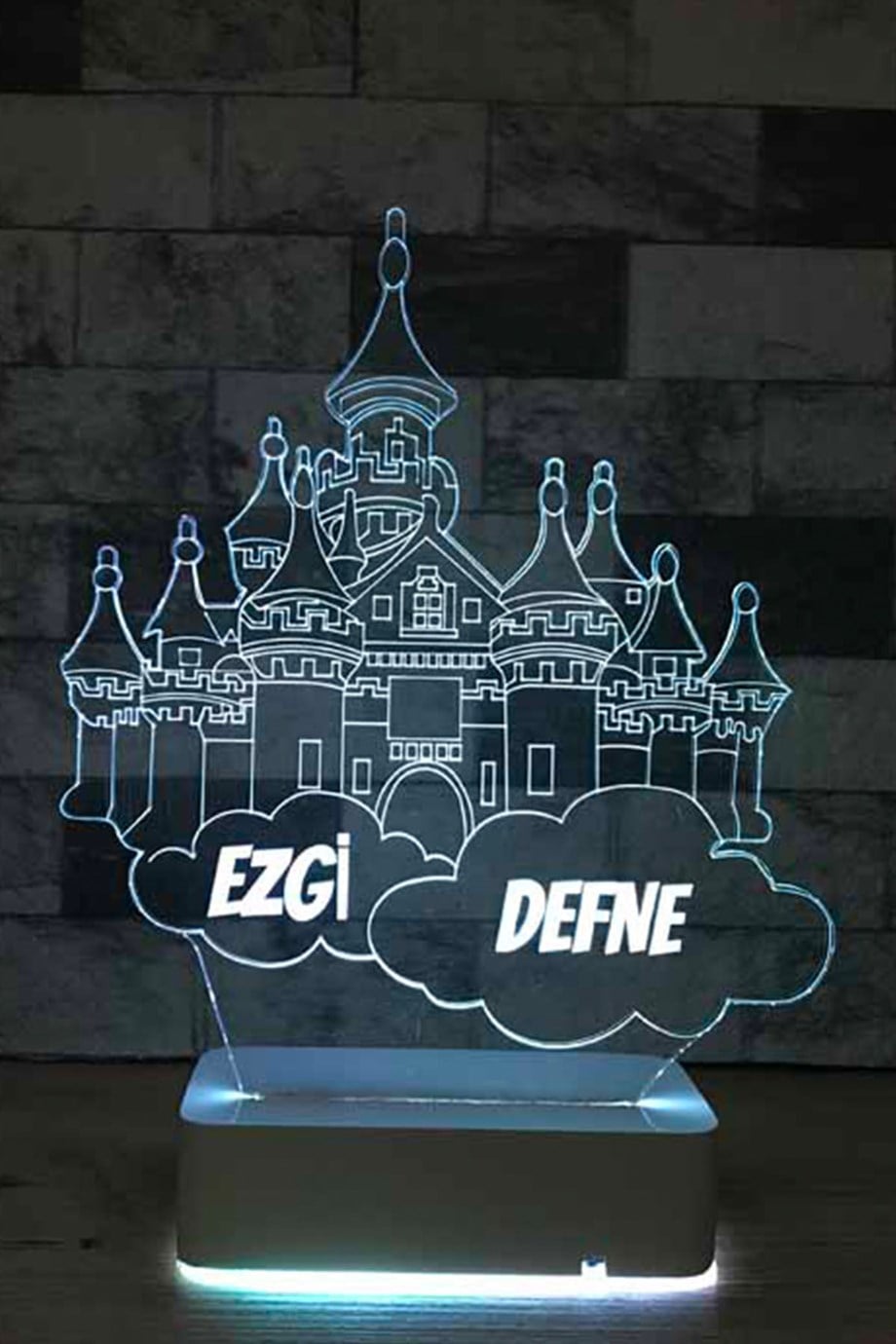 Kişiye Özel 3D Dekoratif Led İsimli Kale Lamba
