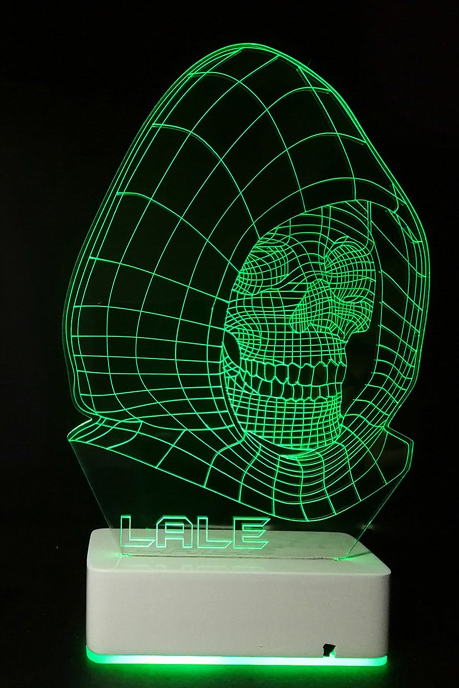 Kişiye Özel 3D İskelet Kuru Kafa 16 Renk Dekoratif Led Lamba