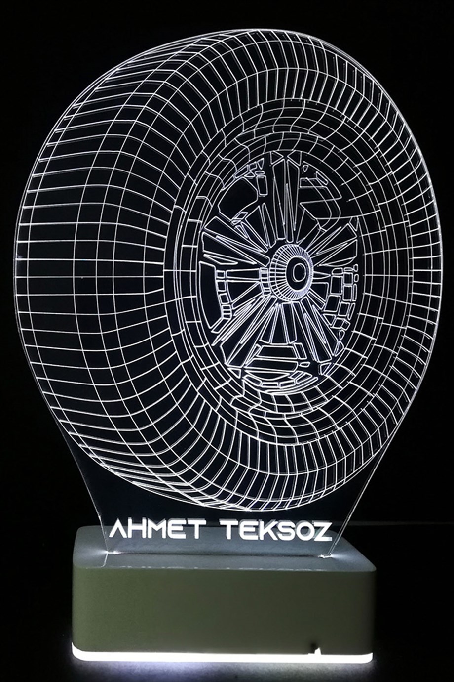 Kişiye Özel 3D Lastik ve Jant Masaüstü Dekoratif Led Lamba