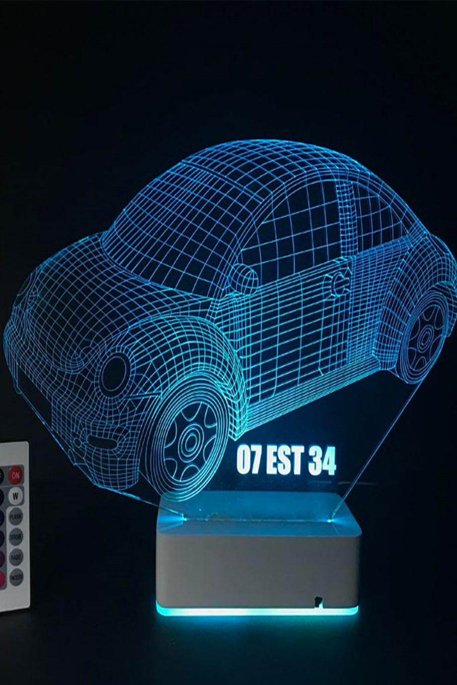 Kişiye Özel 3D Plakalı Araba Masaüstü Led Lamba