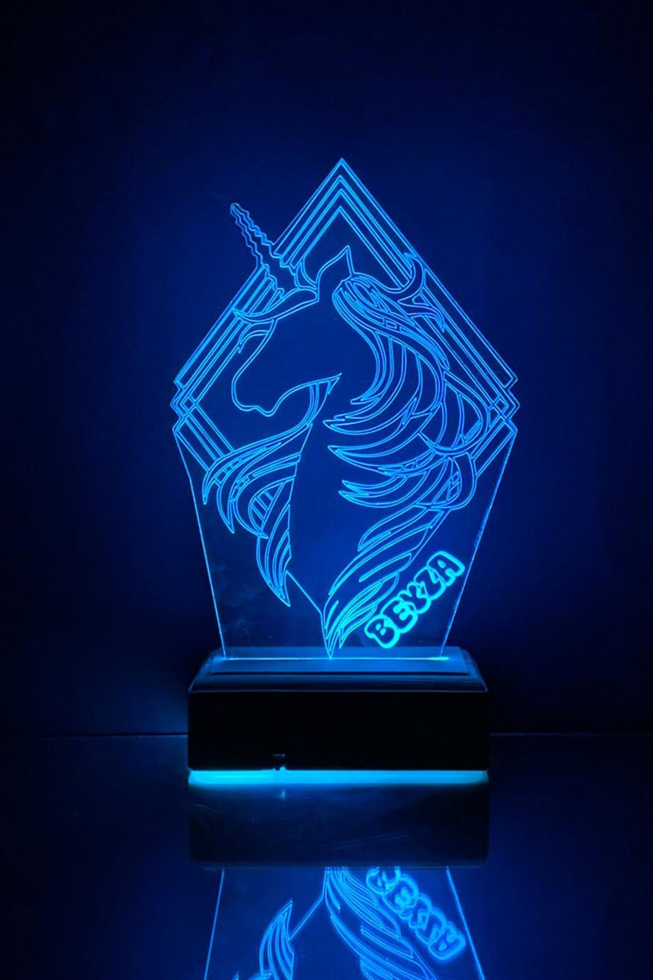 Kişiye Özel 3D Unicorn, Kız Çocuğuna Hediye  Masaüstü Led Lamba