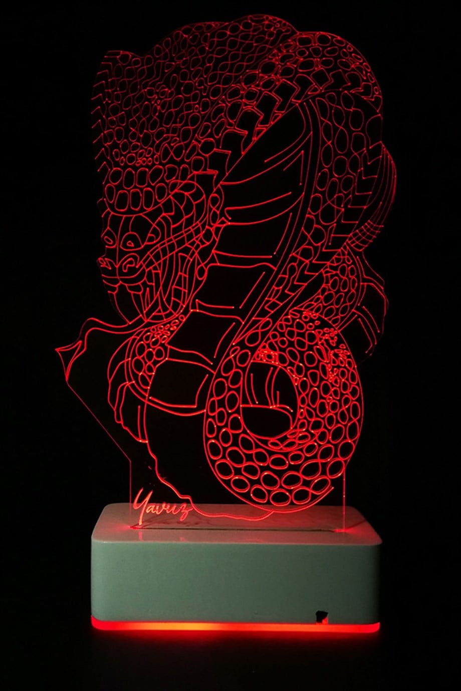 Kişiye Özel 3D Yılan Venom 16 Renk Dekoratif Led Lamba
