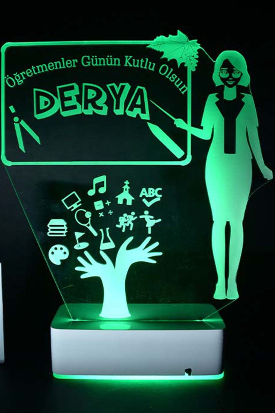 Kişiye Özel Öğretmen ve Sınıf 3D 16 Renk Dekoratif Led Lamba