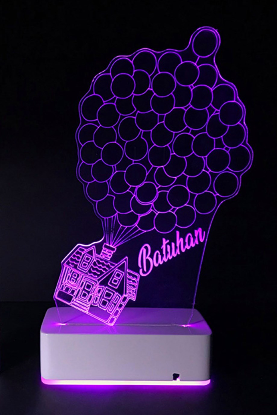 Kişiye Özel Up - Yukarı Bak 3D 16 Renk Dekoratif Led Lamba