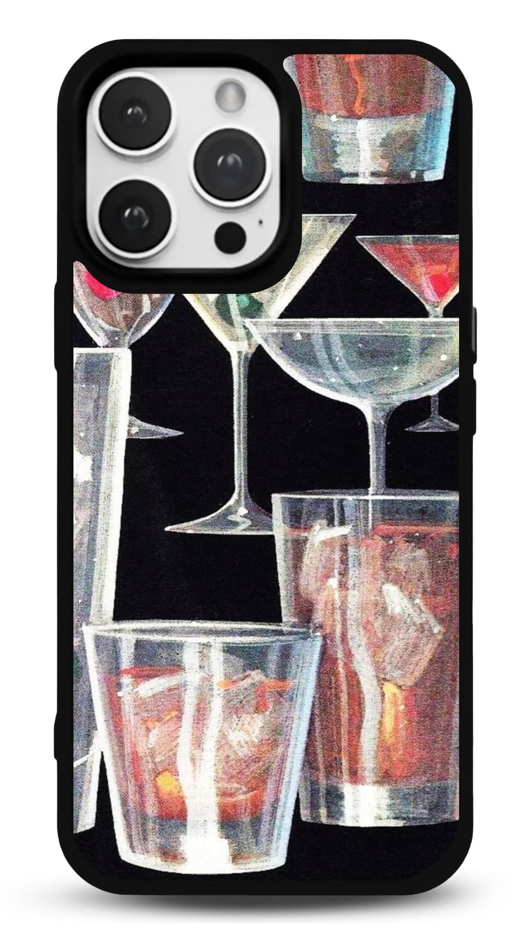 Kokteyl Desen Parlak Glossy Telefon Kılıfı