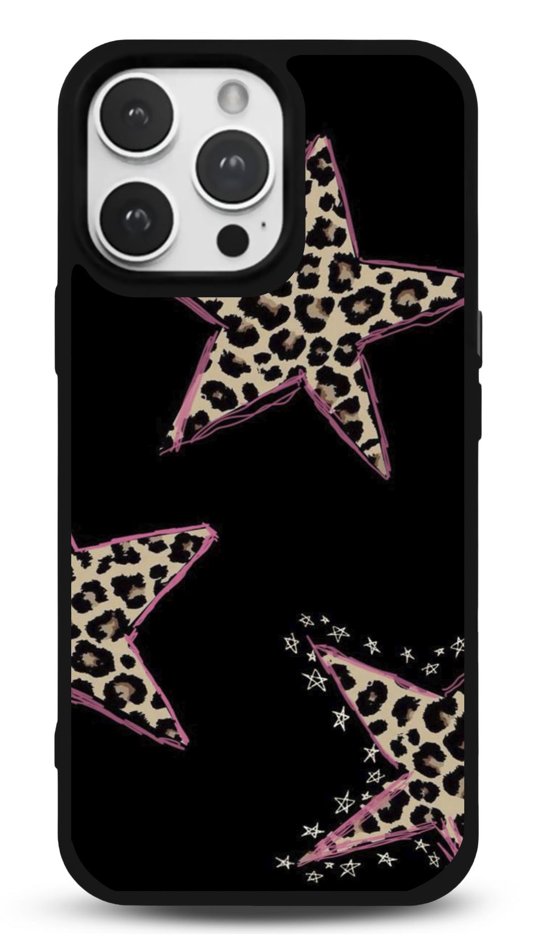 Leopar Yıldızlı Glossy Telefon Kılıfı