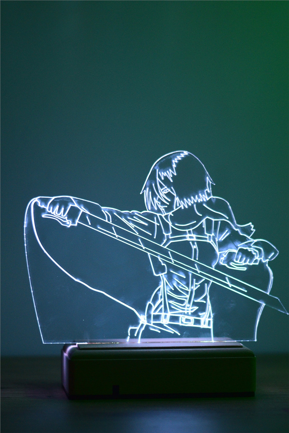 Mikasa Ackerman Attack On Titan 16 Renkli Anime Gece Lambası