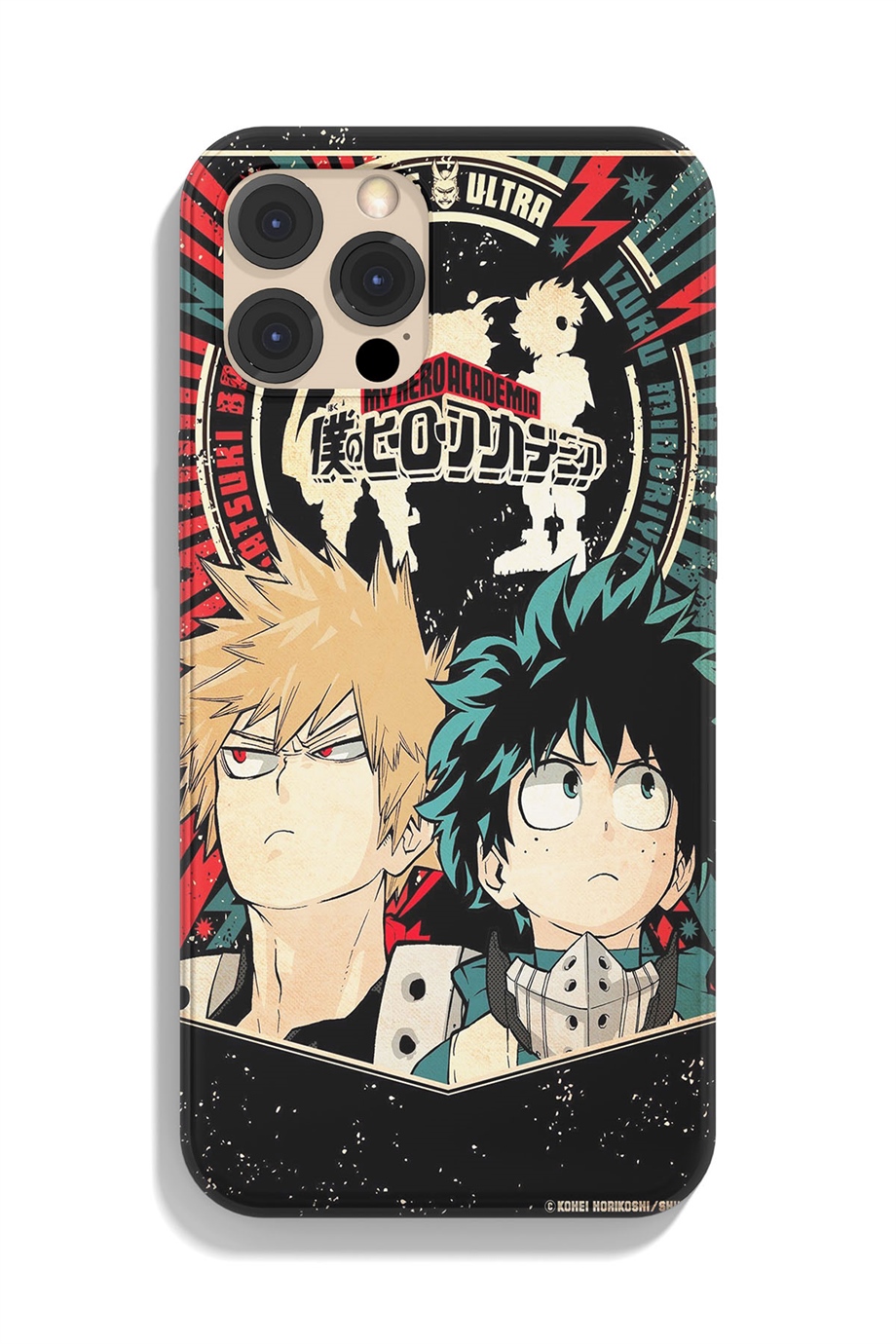 My Hero Academia Deku - Bakugo Siyah Silikon Baskılı Anime Telefon Kılıfı