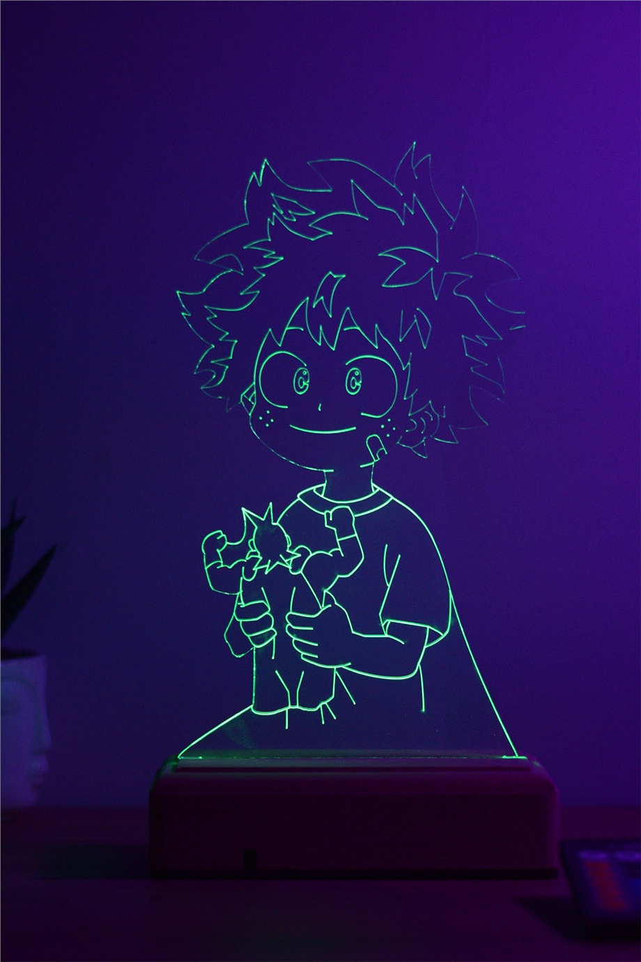 My Hero Academia Deku Izuku Midoriya 16 Renk Anime Gece Lambası