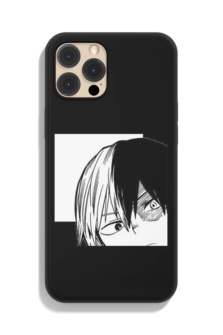 My Hero Academia Shoto Todoroki Siyah Silikon Baskılı Anime Telefon Kılıfı