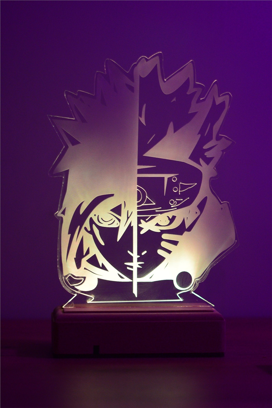 Naruto Sasuke Uchiha - Naruto Uzumaki 16 Renk Anime Gece Lambası