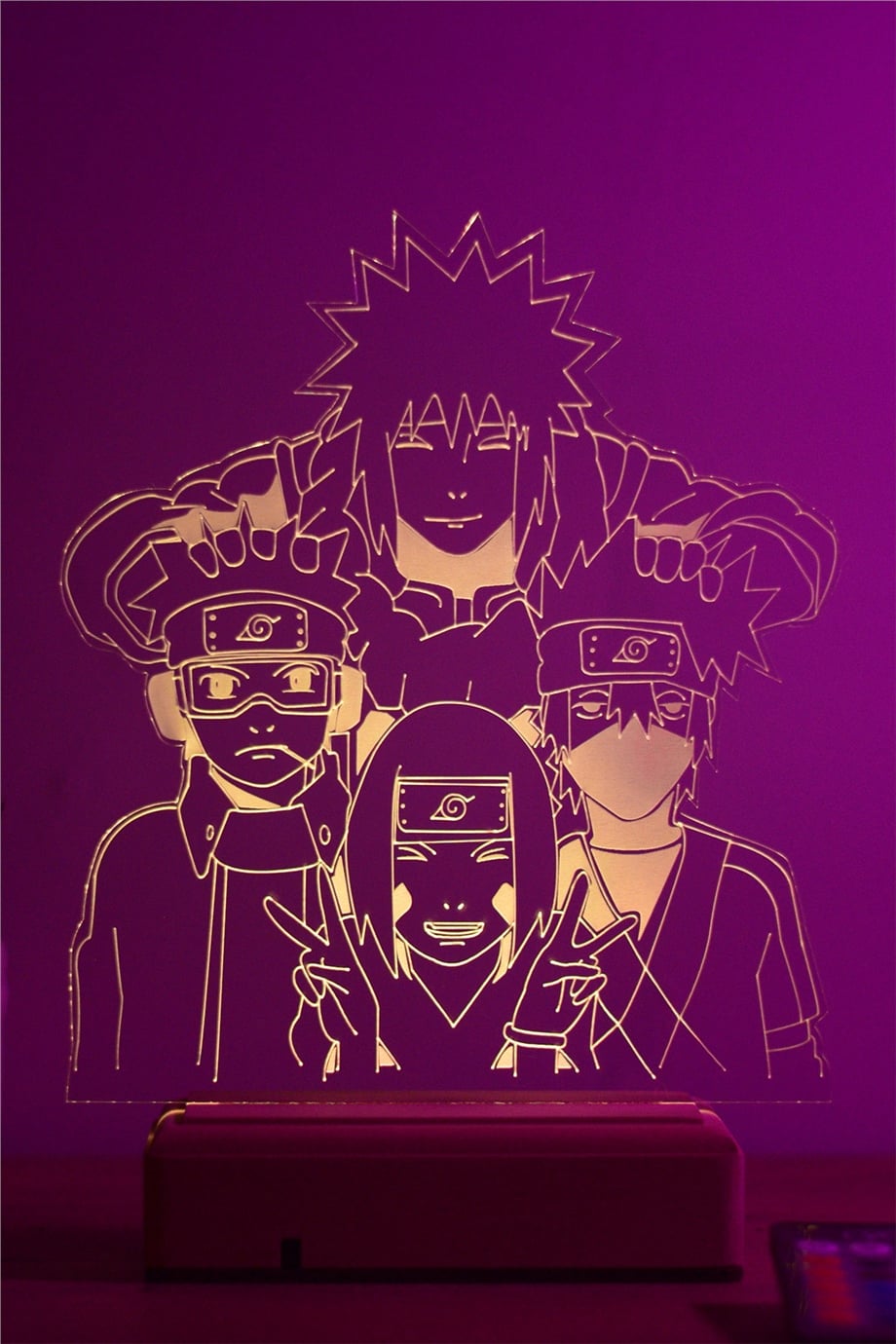 Naruto Team Minato 16 Renk Gece Lambası