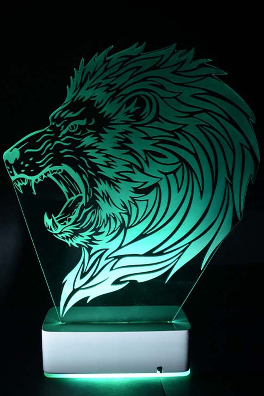 Özel Tasarım Fantastik Kızgın Aslan 3D 16 Renk Dekoratif Led Lamba