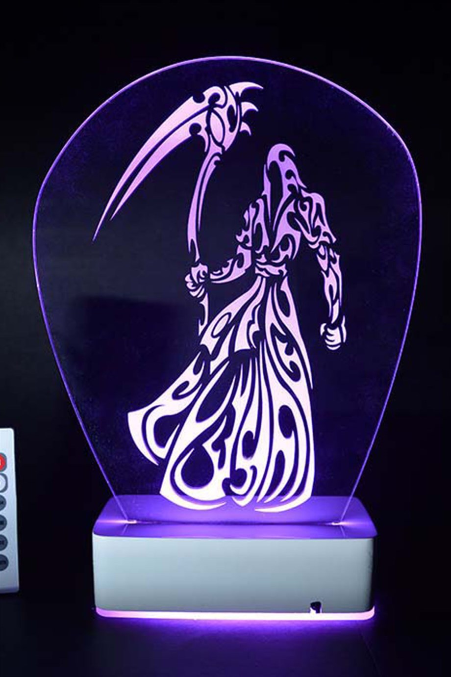 Özel Tasarım Fantastik Ölüm Meleği 3D 16 Renk Dekoratif Led Lamba