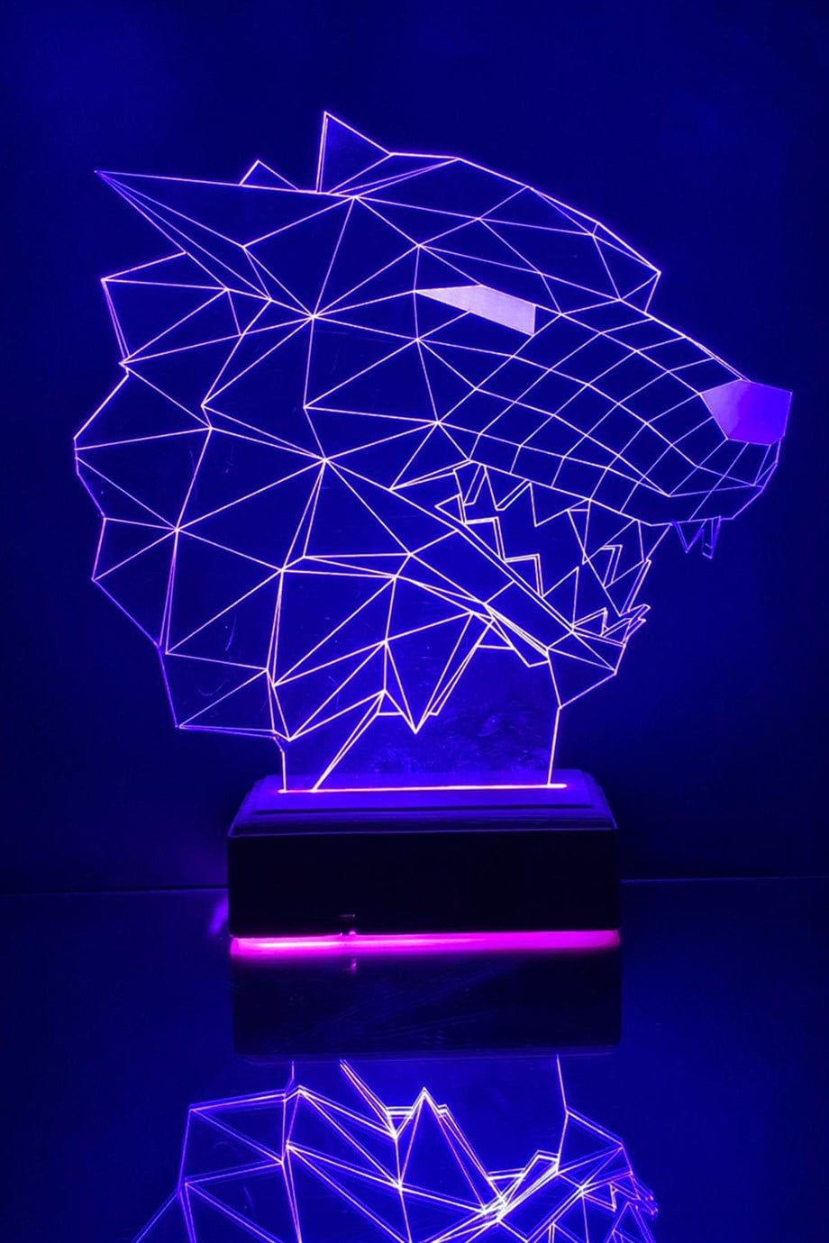 Özel Tasarım Kurt 3D Led Dekoratif Gece Lambası