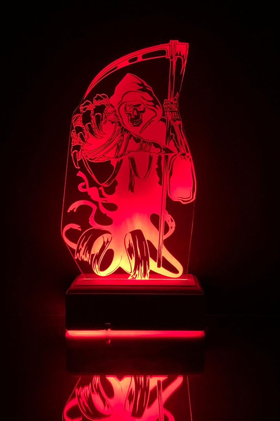 Özel Tasarım Oraklı İskelet Hediyelik 3D Dekoratif Led Lamba