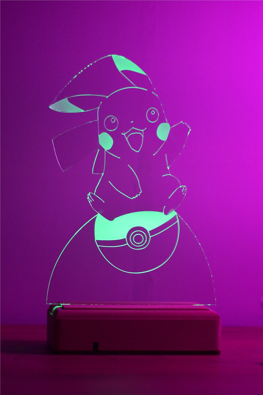 Pokemon Pikachu 16 Renkli Kumandalı Anime Gece Lambası