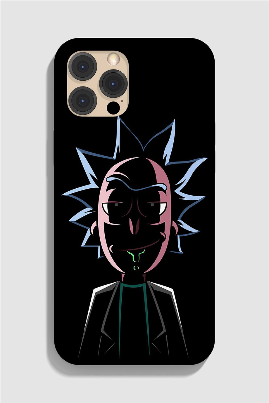 Rick - Rick And Morty Siyah Silikon Baskılı Telefon Kılıfı