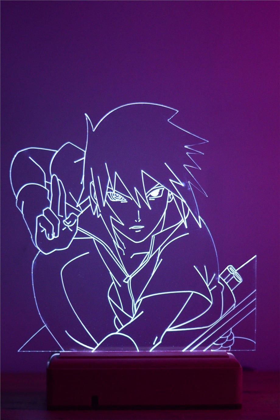 Sasuke Uchiha Naruto 16 Renk Anime Gece Lambası