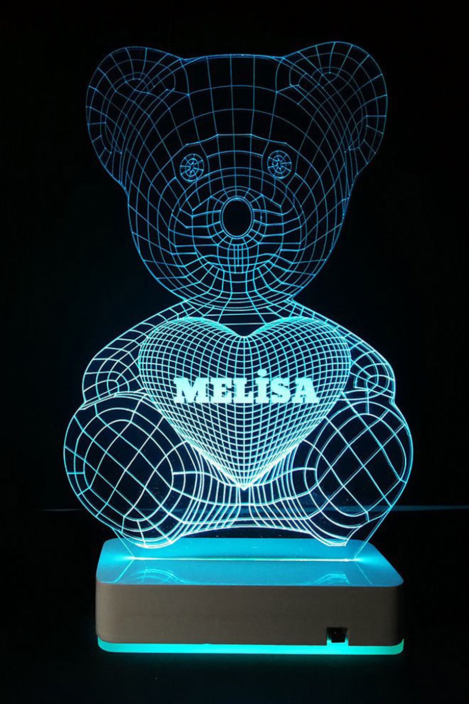 Sevgiliye Hediye 3D Ayıcık 16 Renk Dekoratif Led Lamba