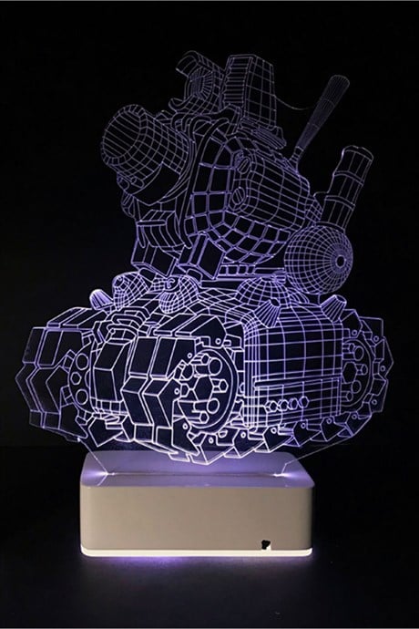 Özel Tasarım 3D Tank Masaüstü Dekoratif Led Lamba