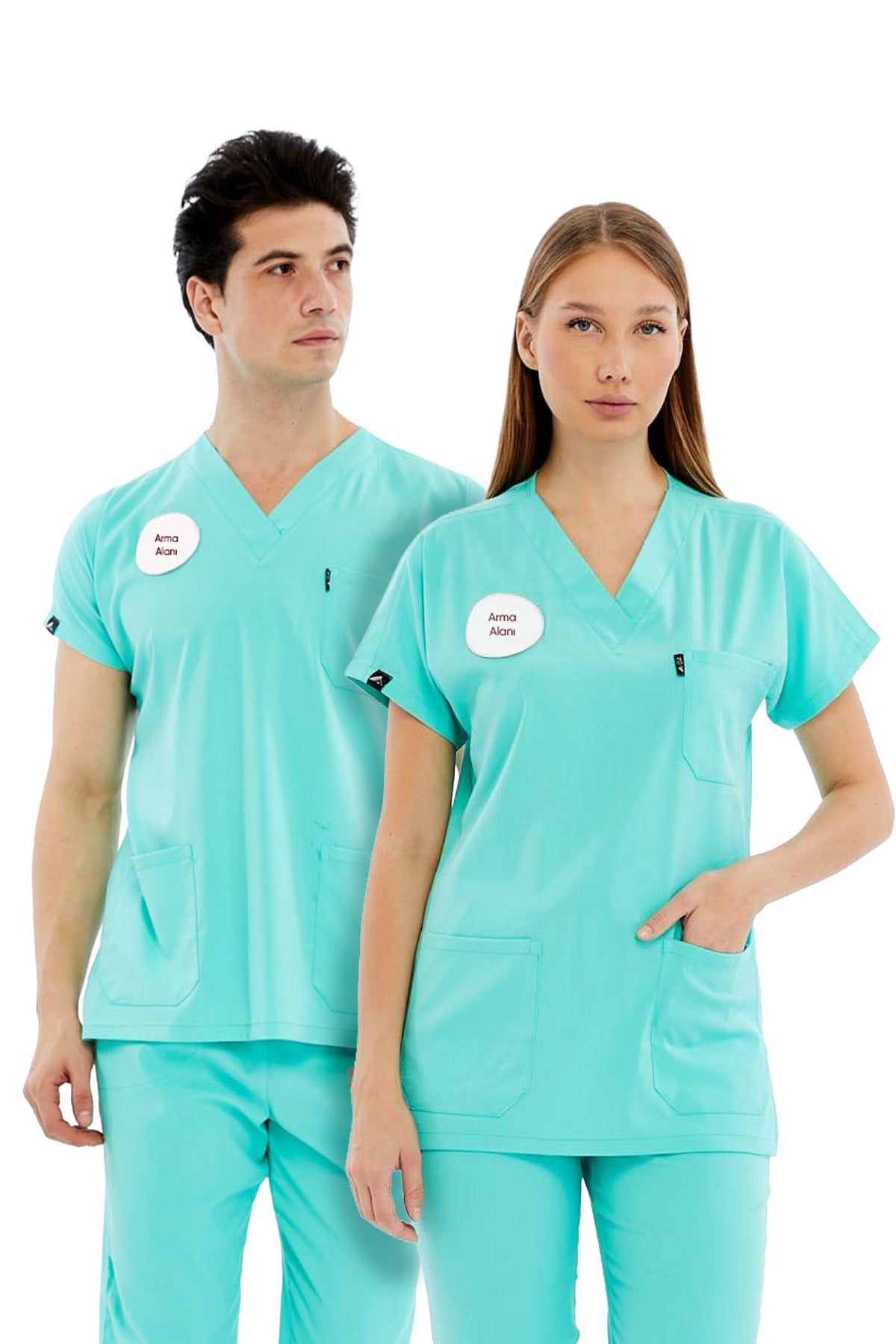 Basic - Aile Sağlığı Forması Likralı Scrubs (Unisex) (Yeni Yönetmeliğe Uygun - Bermuda) (Takım)