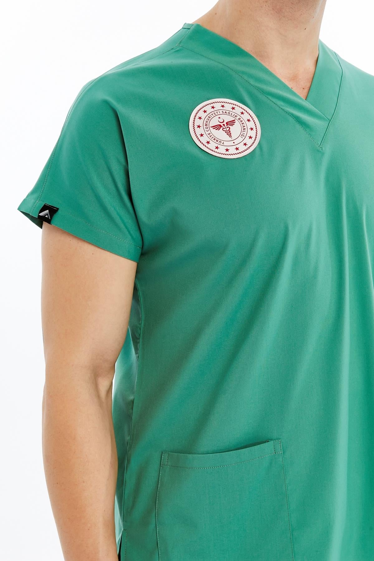 Basic - Ameliyathane Hizmetleri Forması Likralı Scrubs (Unisex) (Yeni Klavuz - Frosty Spruce) (Tek Üst)