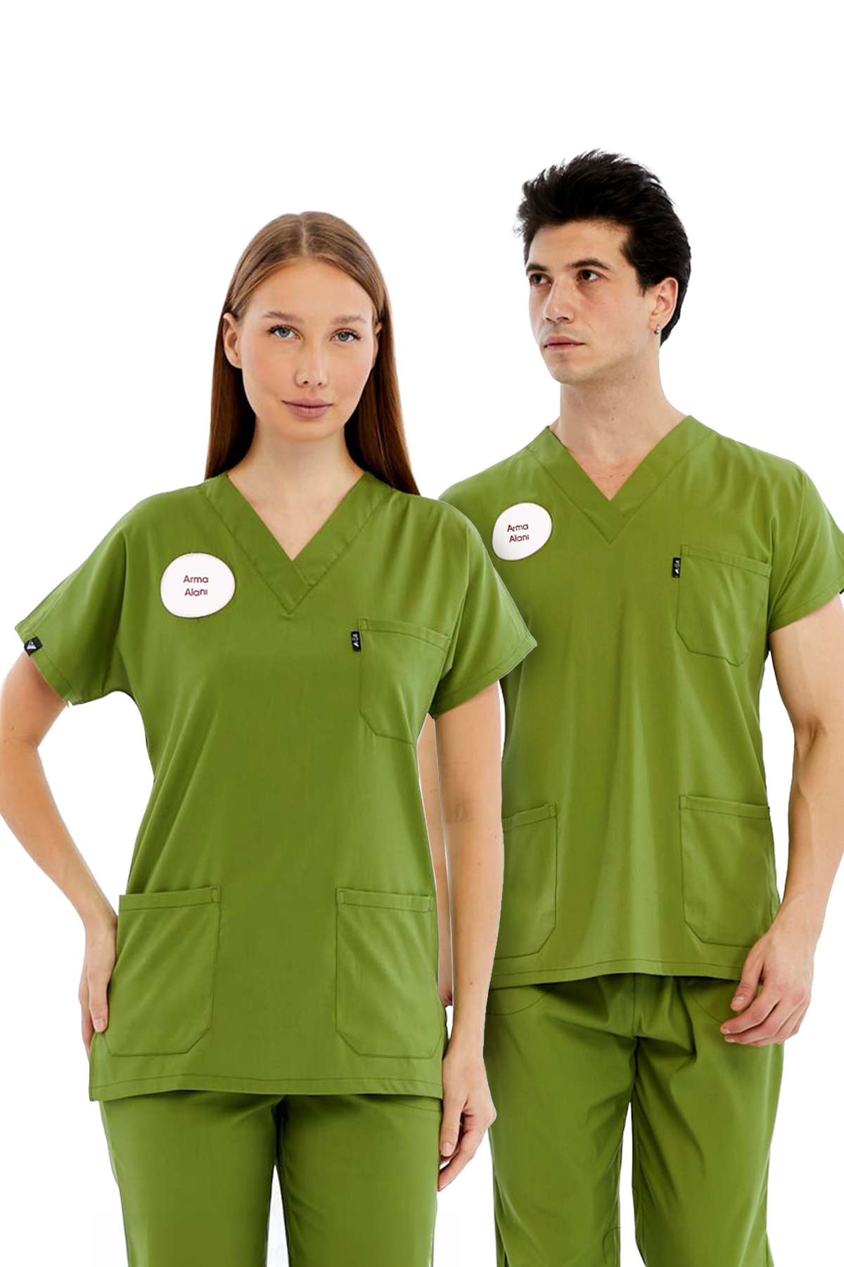 Basic - Eczacı Forması Likralı Scrubs (Unisex) (Yeni Yönetmeliğe Uygun - Grasshopper) (Takım)